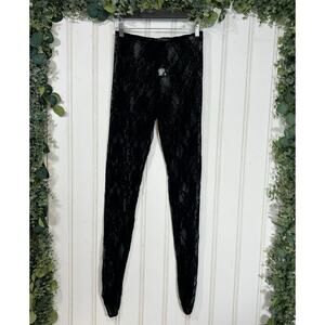 Jocacy Black Lace Leggings Tights‎ SMALL Sexy Club Going Out Rave Festival